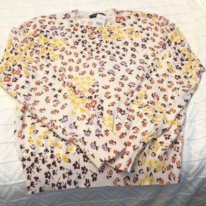 Ann Taylor NWT cream/ multi color crew neck sweater.